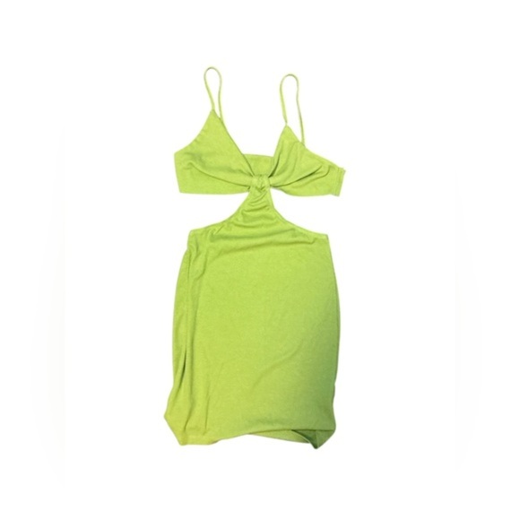 SHEIN Lime Green Cutout Mini Dress - Picture 1 of 3